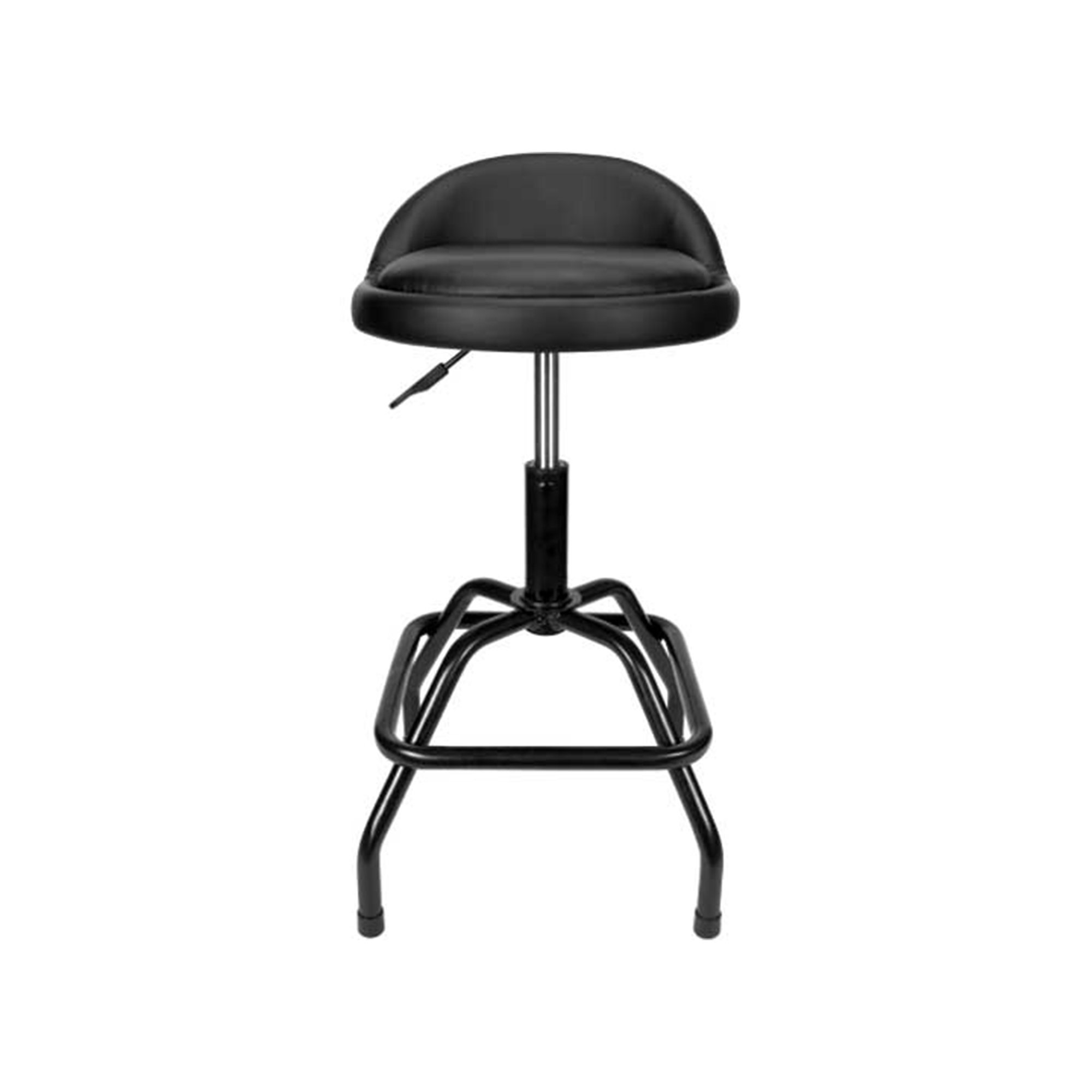 Performance Tool Pneumatic Swivel Bar Stool — 26in.–32in. Height, Faux Leather Foam-Padded Seat, Footrest, Black, 330 lb Capacity, Model# PRTW85011